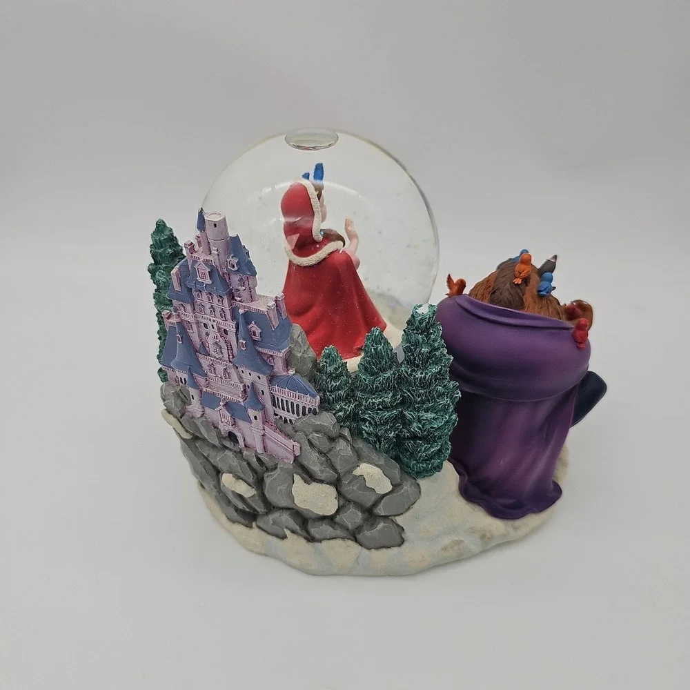 Disney Beauty and the Beast Snow Globe Something There Musical Bird Feeding READ